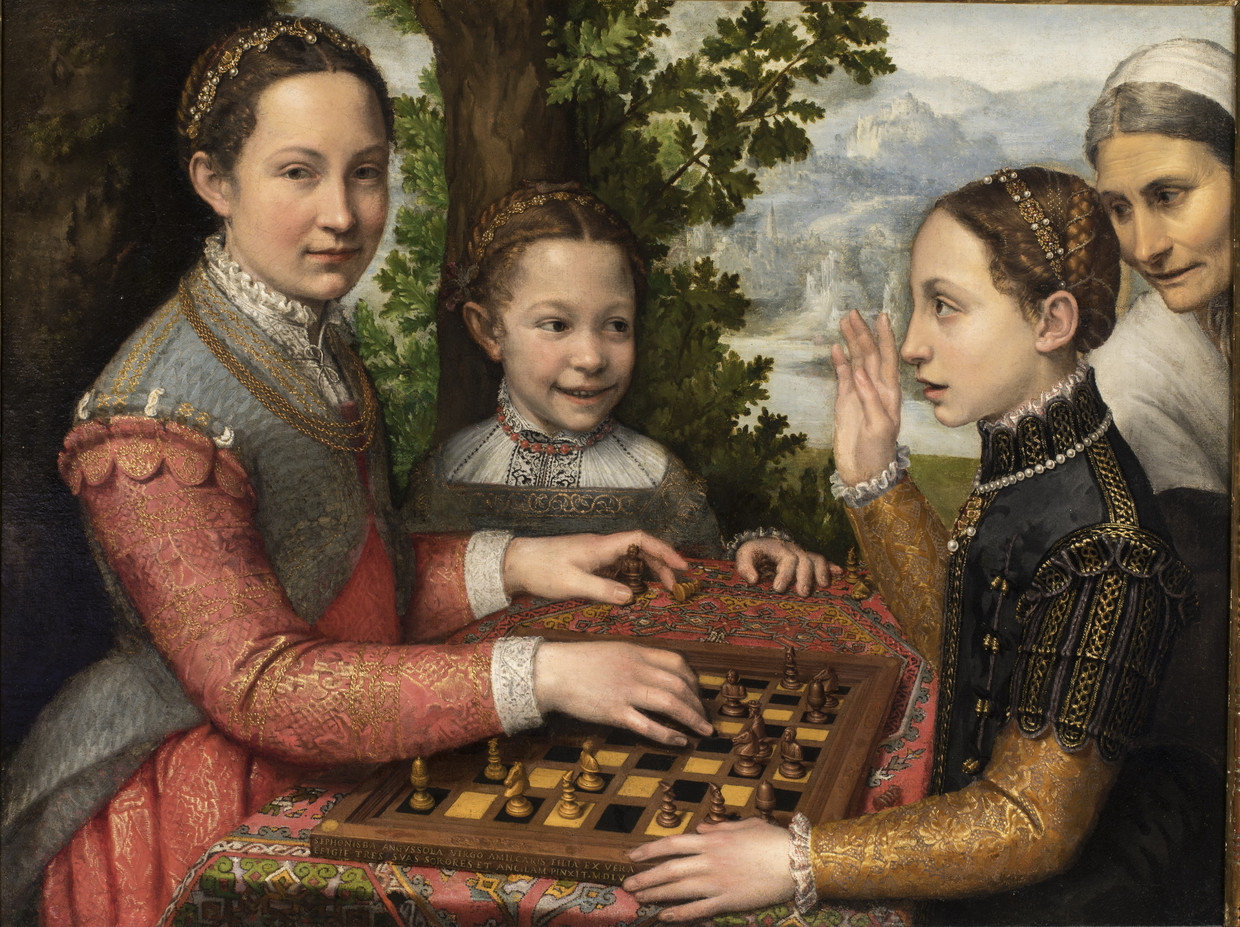 Sofonisba Anguissola, ‘Het schaakspel’ (1555). Beeld 