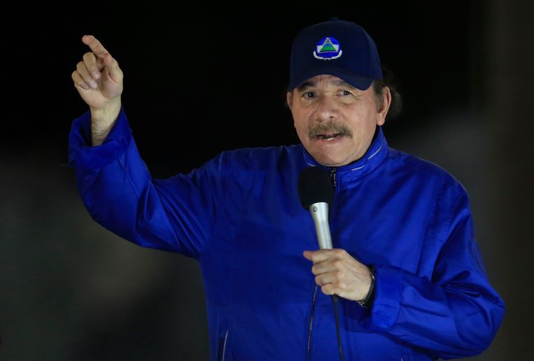 Daniel Ortega, president van Nicaragua. Beeld AP
