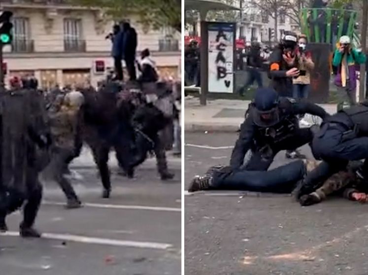 Franse politie beukt man omver tijdens demonstraties