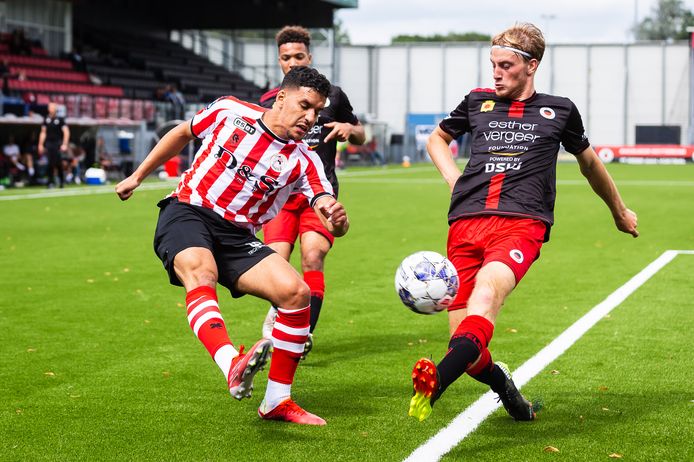 Abdou Harroui in actie tegen Excelsior namens Sparta, de club waar hij zeven jaar speelde.