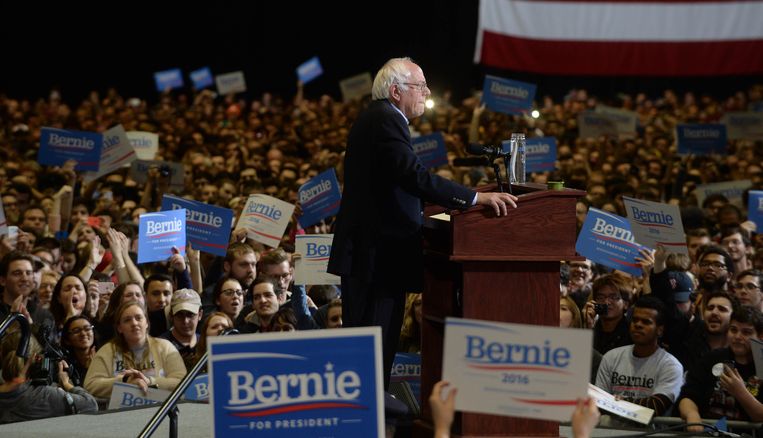 Bernie Sanders in Boston. Beeld AFP