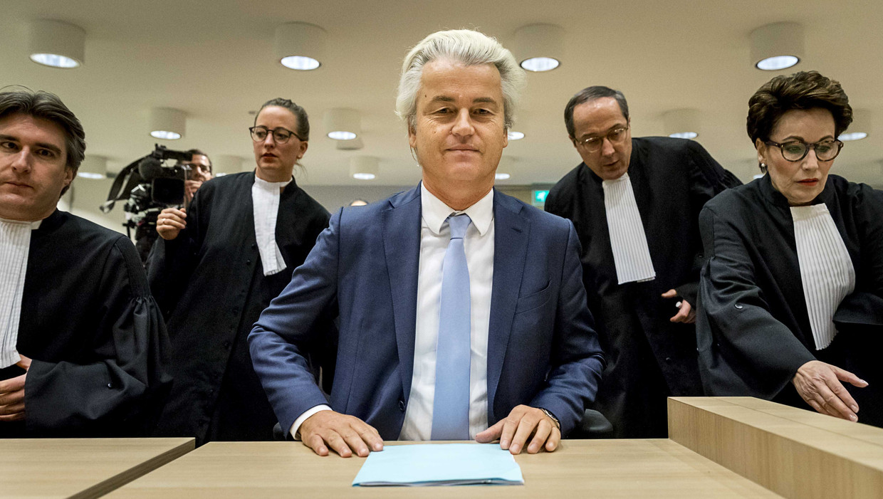 Geert Wilders, bij zijn proces. Beeld ANP