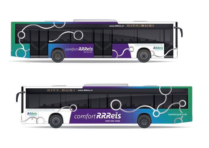 De nieuwe bussen die vanaf 2020 gaan verschijnen op de wegen in Flevoland, Gelderland en Overijssel.
