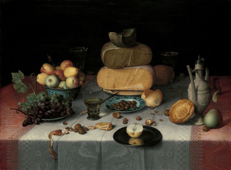 Natura morta con formaggio, Floris Claes.  van Dijck, 1615 circa Immagine Rijksmuseum 