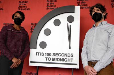 Doomsday Clock blijft op 100 seconden voor middernacht staan