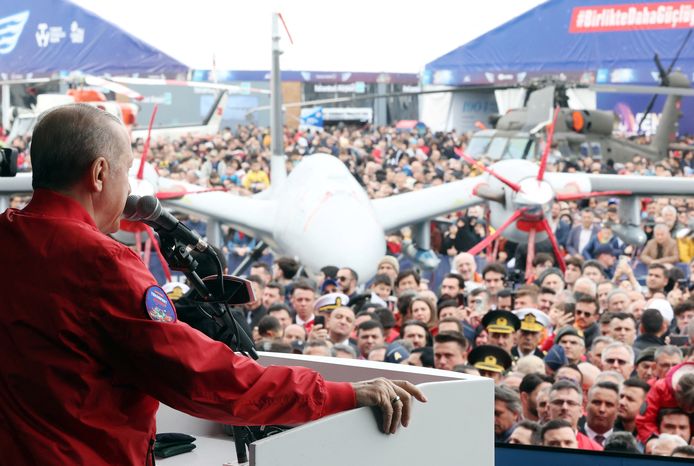 Op het luchtvaartfestival was er veel aandacht voor Turkse militaire drones.