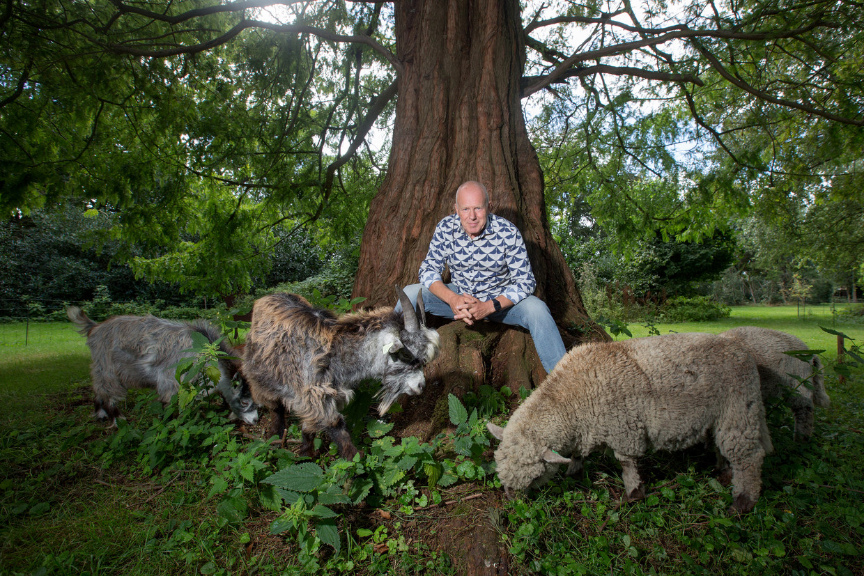 Rob van Hattum in zijn tuin. Beeld Maartje Geels