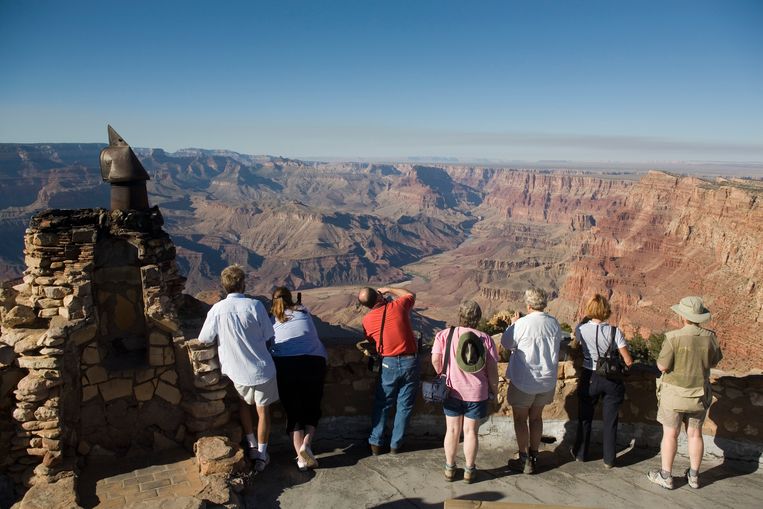 De zuidzijde van de Grand Canyon. Vanaf nu mogen er weer plastic waterflesjes in natuurparken als de Grand Canyon worden verkocht. Beeld ANP