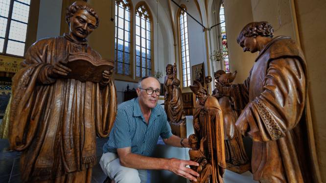 Antieke houten preekstoelbeelden uit 1867 keren terug in Buitenkerk