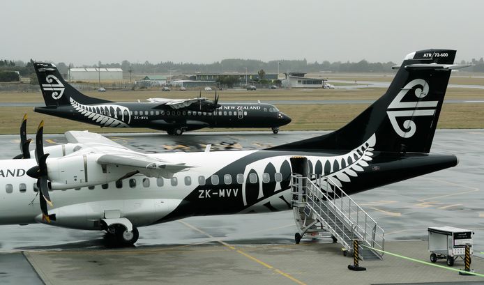 Vliegtuigen van Air New Zealand op de luchthaven van Christchurch.