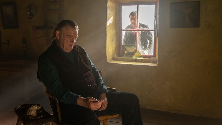 Brendan Gleeson en Colin Farrell spelen de hoofdrollen in 'The Banshees of Inisherin'. Die laatste kreeg een Golden Globe voor zijn acteerprestatie. Beeld rv
