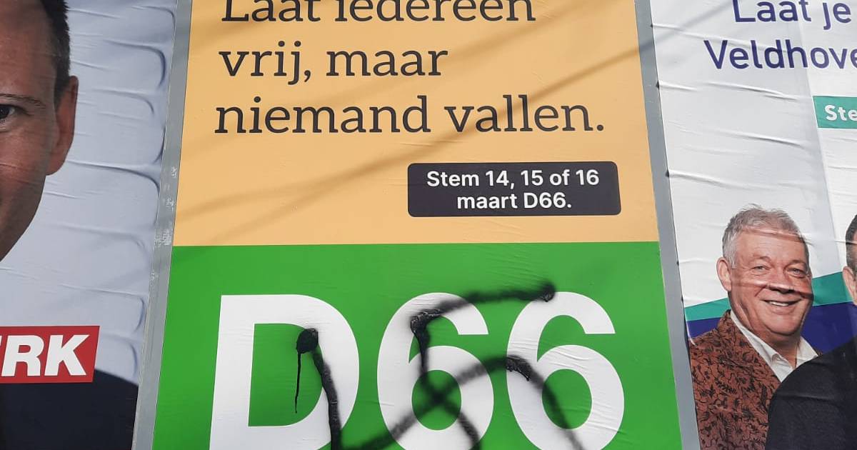 Verkiezingsposters beklad met hakenkruizen Eindhoven ed.nl