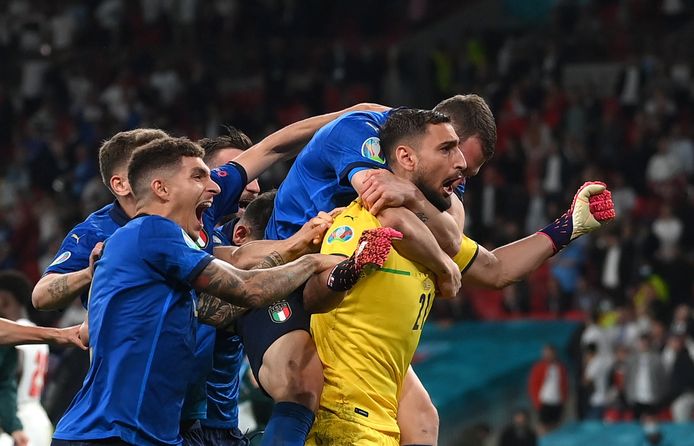 Italië viert de EK-zege.