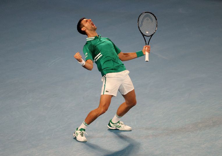 Djokovic op de Australian Open van vorig jaar.  Beeld REUTERS