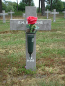 Fred van den Munckhof heeft bloemen geplaatst bij het graf van Maria Boumans op Ysselsteyn. Hij denkt dat de familie het graf nooit heeft weten te vinden.