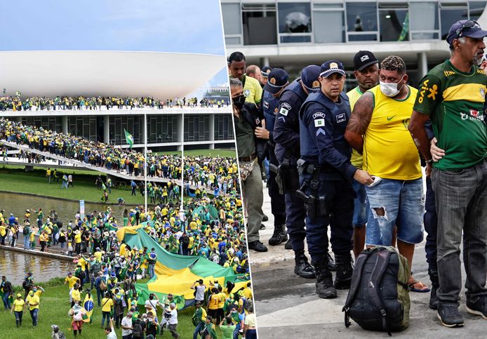 Zeker 150 mensen werden gearresteerd na de bestorming van Braziliaanse overheidsgebouwen door aanhangers van ex-president Bolsonaro.