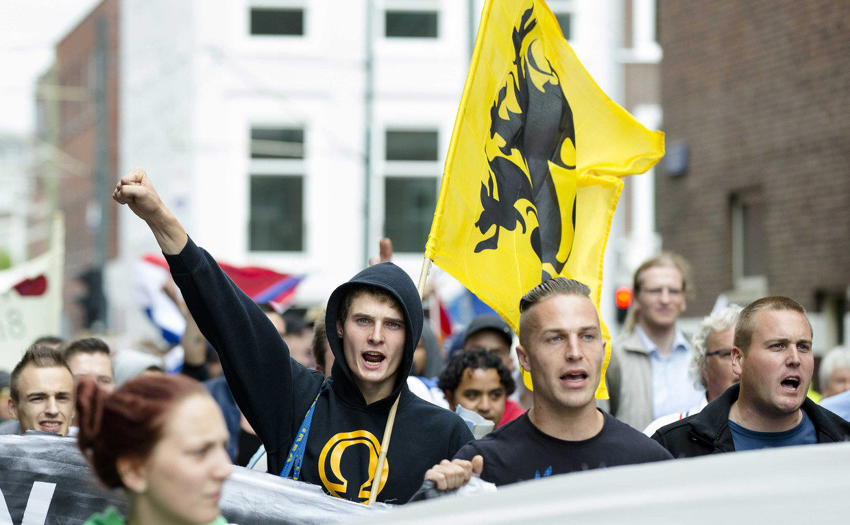 Een betoging tegen de radicale islam in Den Haag. Beeld EPA