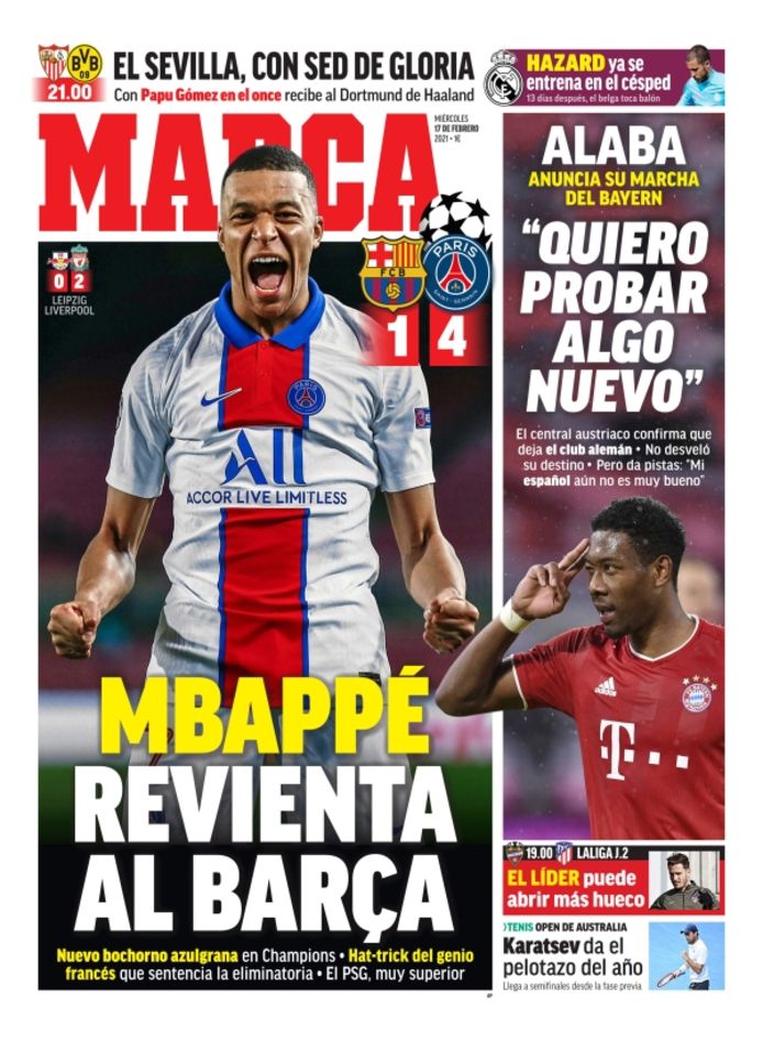 De voorpagina van Marca.