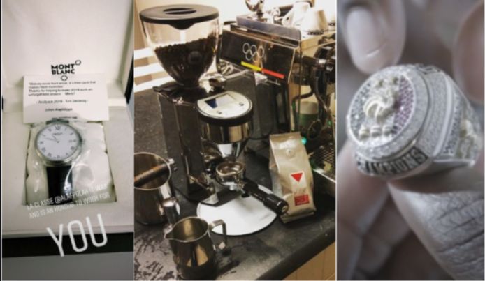 Het horloge van Alaphilippe, het koffieapparaat van Van Avermaet en de ring van Pogba.