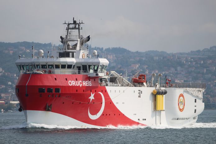 Het Turkse onderzoeksschip Oruc Reis.