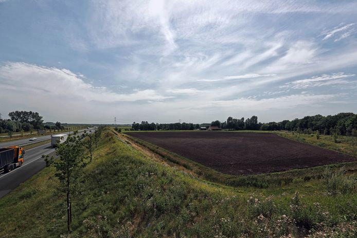 Foto vanaf de fietsbrug over de A4 waar het toekomstige bedrijventerrein Ster van Lepelstraat moet komen.