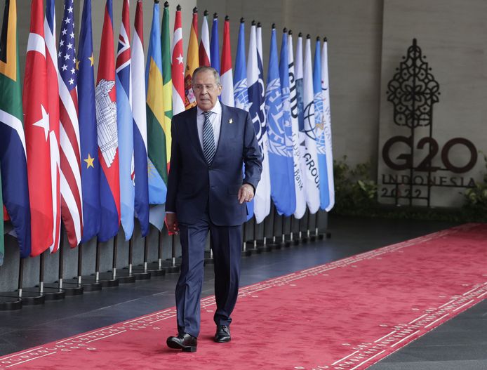 De Russische president Vladimir Poetin liet zich op de G20-top vertegenwoordigen door zijn buitenlandminister Sergei Lavrov.