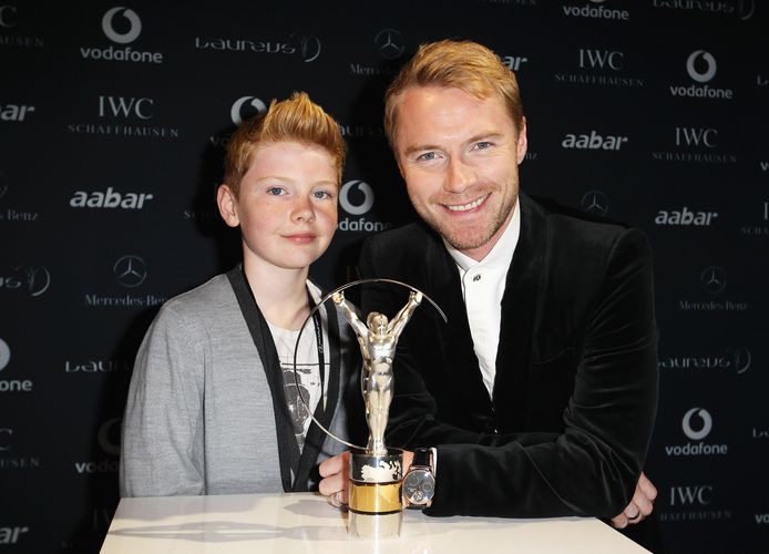 Ronan Keating en zijn zoon Jack, zo'n tiental jaar geleden.