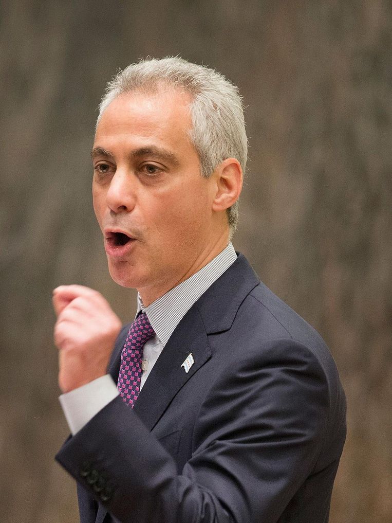 Betogers eisen het ontslag van burgemeester Rahm Emanuel. Beeld AFP