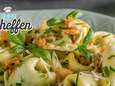 Hartige tortellini-spinazie soep