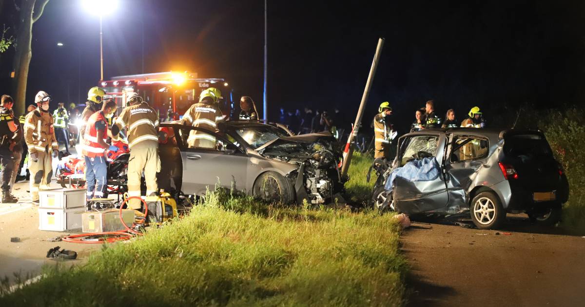 Bestuurder komt om het leven bij frontale botsing in Ede, ander raakt zwaargewond.