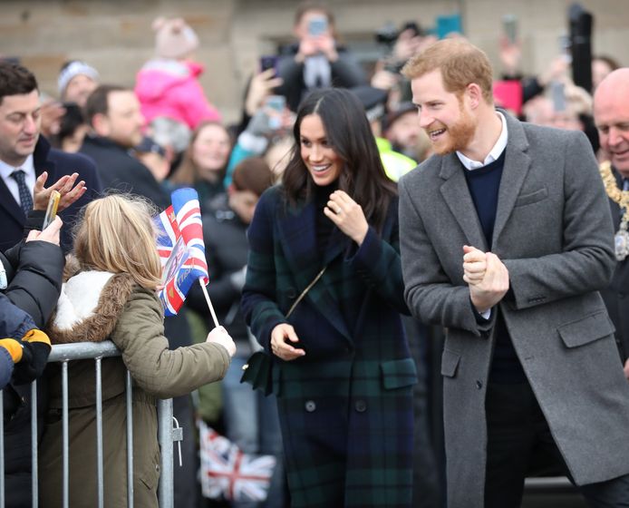 Prins Harry en Meghan Markle bezoeken Edinburgh Castle. Foto Stephen Lock