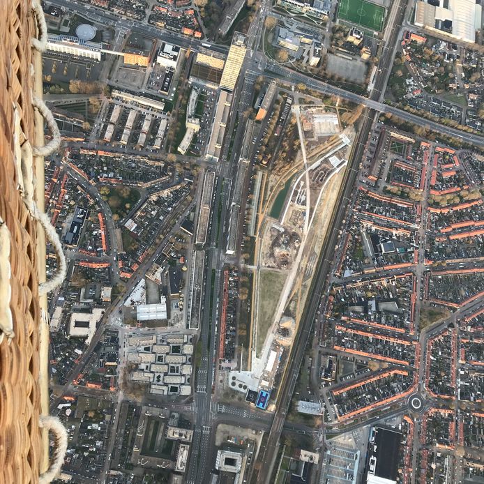 Het Spoorpark vanuit de lucht.