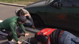 Alloo bij de Wegpolitie to the rescue bij platte band