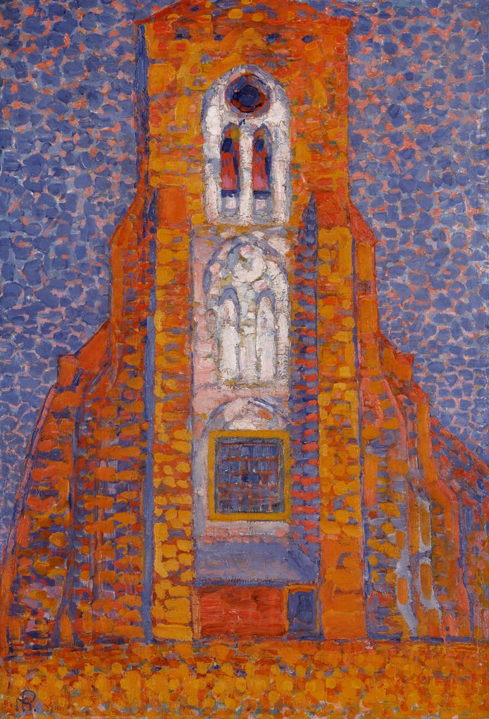 Piet Mondriaan: 'Zon, kerk in Zeeland'.