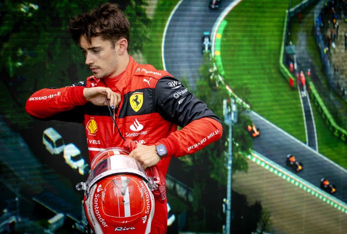 Charles Leclerc na afloop van de race.