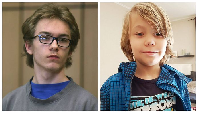 Marcel Hesse in 2017.  Rechts: slachtoffertje Jaden (9).