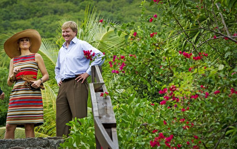 Prinses Máxima en prins Willem-Alexander bezoeken de Botanical Gardens op Sint Eustatius, tijdens een tiendaags bezoek aan het Caribisch deel van het koninkrijk. Beeld 