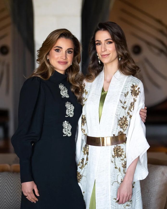 Koningin Rania en haar toekomstige schoondochter Rajwa.