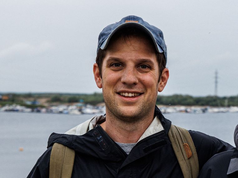 Archiefbeeld van journalist Evan Gershkovich, die wordt vastgehouden in Rusland. Beeld AFP