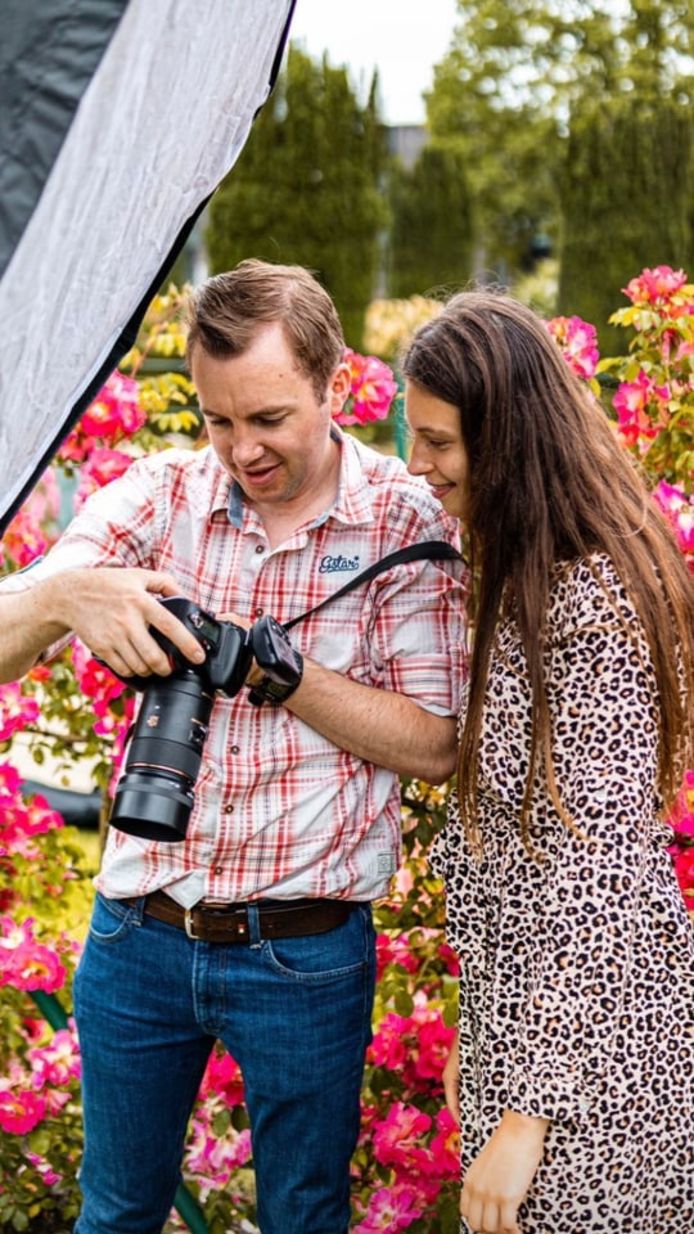 Stéphanie Waeyaert en fotograaf Dieter Bruneel