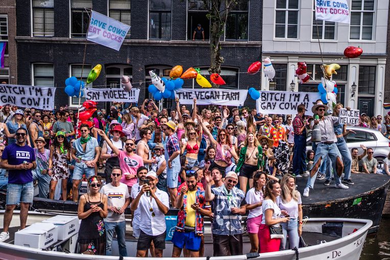 De Canal Parade dit jaar. Beeld Joris van Gennip