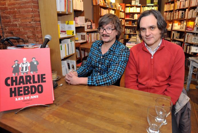 Cartoonisten Luz (links) en Riss (rechts) van Charlie Hebdo.