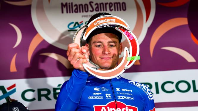 ‘Grande’ Mathieu van der Poel wint San Remo op mooist denkbare manier: ‘Dat doen er niet veel’