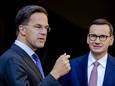Minister-president Mark Rutte ontvangt de Poolse premier Mateusz Morawiecki op het ministerie van Algemene Zaken. Zij spraken over de oorlog in Oekraïne en de aankomende Navo-top.