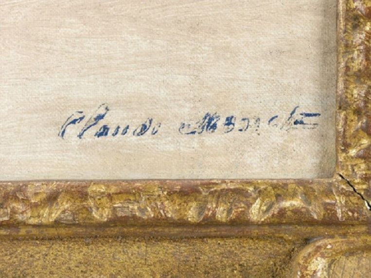 De handtekening van Monet op het schilderij Beeld Zaan Museum