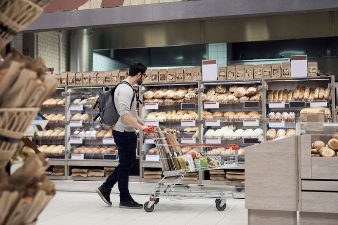 Bread in the supermarket.  Whole wheat bread will score much better than white bread.