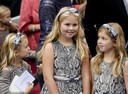 Alexia met haar zussen tijdens Koningsdag in 2013.