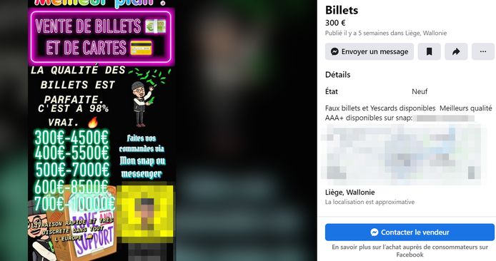 De faux billets mis en vente sur Facebook: C'est un véritable