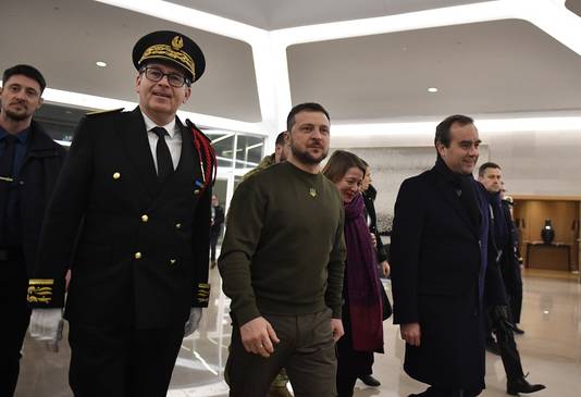 Volodymyr Zelensky et le ministre français des Armées, Sebastien Lecornu