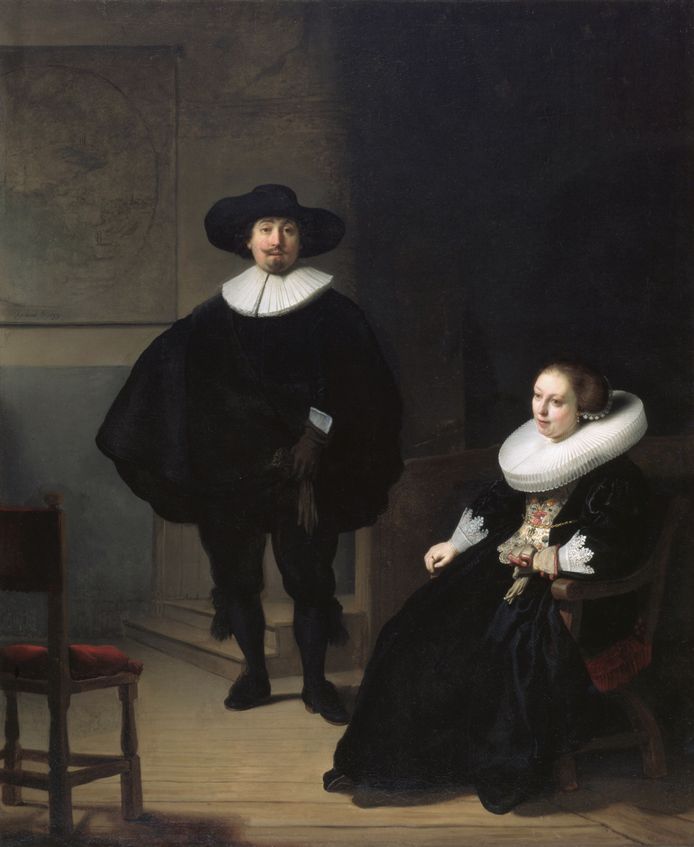 De vrouw en de man op dit huwelijksportret van Rembrandt uit 1633 zijn voor 99,5 procent zeker Maria van Aelst en Antonio van Diemen.
